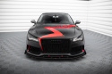 Audi A7 (RS7 Look) C7 2010-2014 Street Pro Front Splitter + Flaps Black-Red + Gloss Flaps Maxton Design