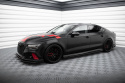 Audi A7 (RS7 Look) C7 2010-2014 Street Pro Front Splitter + Flaps Black-Red + Gloss Flaps Maxton Design