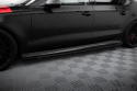 Audi A7 (RS7 Look) C7 2010-2014 Street Pro Side Skirts Diffusers + Flaps Black-Red + Gloss Flaps Maxton Design