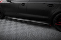 Audi A7 (RS7 Look) C7 2010-2014 Street Pro Side Skirts Diffusers + Flaps Black-Red + Gloss Flaps Maxton Design