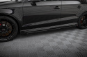 Audi RS3 Sedan 8V Facelift 2016- 2020 Street Pro Side Skirts Diffusers V.1 + Flaps Black-Red + Gloss Flaps Maxton Design