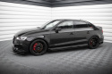 Audi RS3 Sedan 8V Facelift 2016- 2020 Street Pro Side Skirts Diffusers V.1 + Flaps Black-Red + Gloss Flaps Maxton Design