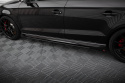 Audi RS3 Sedan 8V Facelift 2016- 2020 Street Pro Side Skirts Diffusers V.1 + Flaps Black-Red + Gloss Flaps Maxton Design