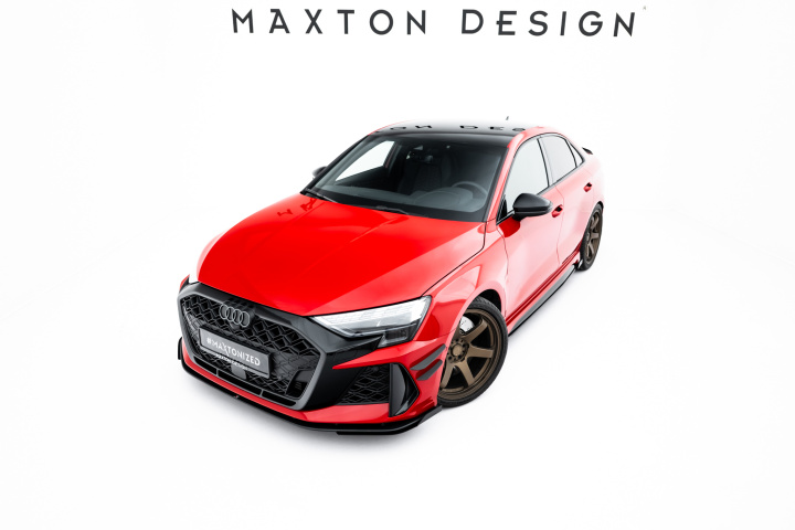Street Pro Front Splitter + Flaps Audi RS3 Sportback 8Y Facelift in the group Select car model / Audi / A3 - S3 - RS3 (8Y) 2020+ / Styling at DDESIGN Scandinavia AB (AURS38YFSCNC-FD1B-FSF1G)