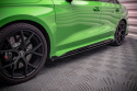 Audi RS3 Sedan 8Y 2020-2024 Street Pro Side Skirts Diffusers + Flaps Black-Red + Gloss Flaps Maxton Design