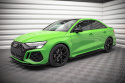 Audi RS3 Sedan 8Y 2020-2024 Street Pro Side Skirts Diffusers + Flaps Black-Red + Gloss Flaps Maxton Design