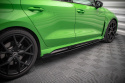 Audi RS3 Sedan 8Y 2020-2024 Street Pro Side Skirts Diffusers + Flaps Black-Red + Gloss Flaps Maxton Design