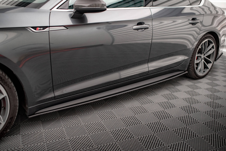 Audi A5 S-Line / S5 Sportback F5 2017-2019 Street Pro Side Skirts Diffusers Black-Red Maxton Design in the group Select car model / Audi / A5 - S5 - RS5 (F5) 2016+ / Styling at DDESIGN Scandinavia AB (AUS52SBCNC-SD1BRB)