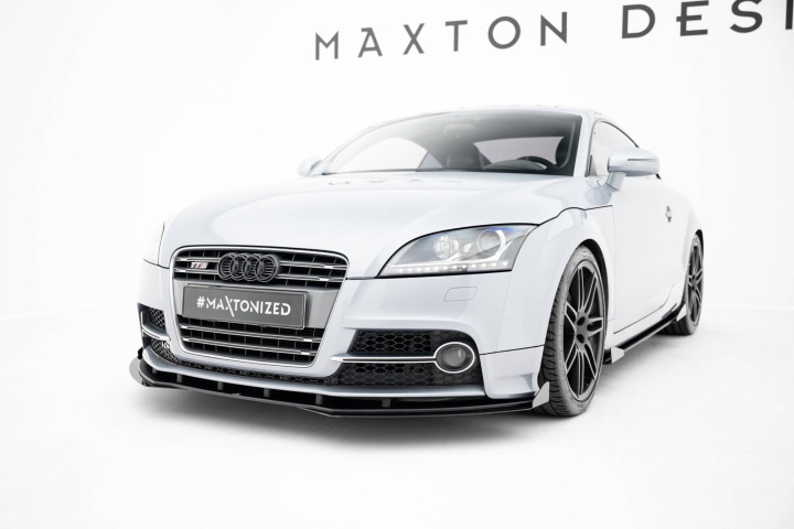 Audi TT S / TT S-Line 8J Facelift 2006-2013 Street Pro Front Splitter + Flaps Black-Red + Gloss Flaps Maxton Design in the group Select car model / Audi / TT (8J) 2006-2014 & TT (8S) 2014+ / Styling at DDESIGN Scandinavia AB (AUTT2SLINECNC-FD1BRBFSF1G)