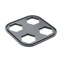 Bulkhead Plate Kit - Square, Backing Plate & O-Rings - Black T7 Design