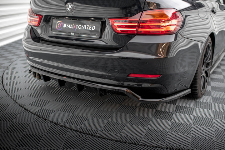 BMW 4 Gran Coupe F36 2014-2017 Central Rear Splitter (With Vertical Bars) V.1 Maxton Design in the group Select car model / BMW / 3-series-4-series (F30-F36) 11-19 / Styling / Front lips at DDESIGN Scandinavia AB (BM-4-F36-GC-RD1G-RD2G)