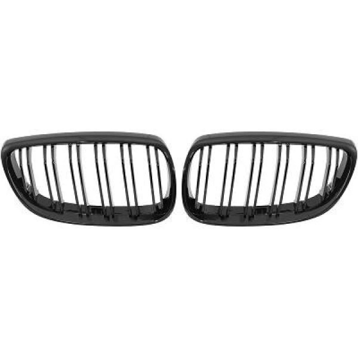 BMW 3-Series E92 / E93 06-10 Double Ribbed Glossy Black Sports Grill / Kidneys Performance-Look in the group Select car model / BMW / 3-series (E92-E93) 05-12 / Styling / Grilles at DDESIGN Scandinavia AB (BM116001)