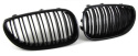 BMW 5-Series E60/E61 2003-2010 Double Ribbed Gloss Black Sports Grill / Kidneys Performance-Look