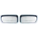 BMW 7-Series E38 1995-2002 Single Rib Chrome/Black Sports Grill / Kidneys