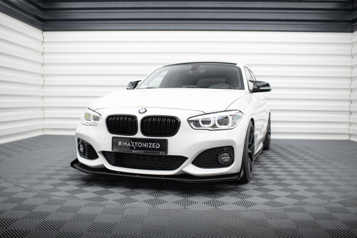 BMW 1 F20 M-Pack Facelift / M140i 2015-2019 Street Pro Front Splitter V.3 + Flaps for Black-Red + Gloss Flaps Maxton Design in the group Select car model / BMW / 1-series 2-series (F20-F23) 2011-2019 / Styling at DDESIGN Scandinavia AB (BM1F20FMCNC-FD3BRB-FSF1G)