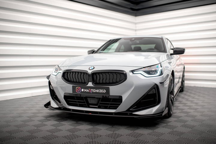 BMW 2 Coupe M-Pack / M240i G42 2021- Street Pro Front Splitter + Flaps Black-Red + Gloss Flaps Maxton Design in the group Select car model / BMW / 2-series (G42) 2022+ at DDESIGN Scandinavia AB (BM242MPACKCNC-FD1BRBFSF1G)