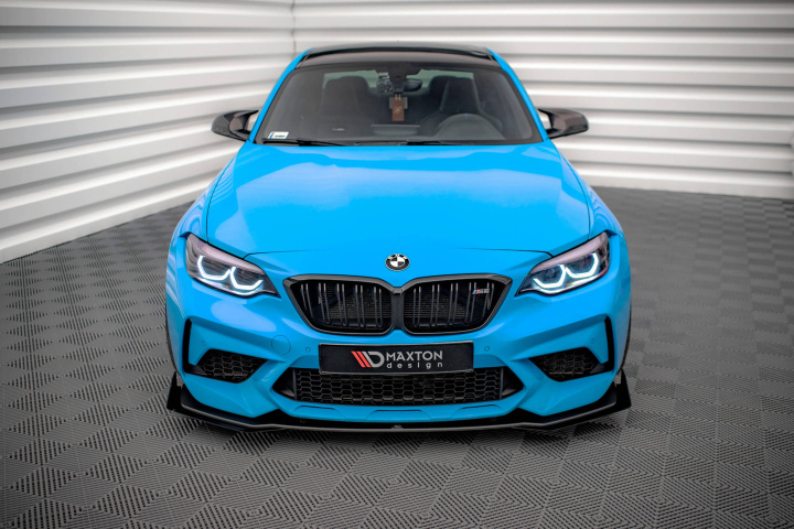BMW M2 Competition F87 2016-2020 Street Pro Front Splitter V.1 + Flaps Black-Red + Gloss Flaps Maxton Design in the group Select car model / BMW / M2 2-series (F87) 2015+ / Styling at DDESIGN Scandinavia AB (BM287MCOMPCNC-FD1BRBFSF1G)
