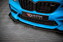 BMW M2 Competition F87 2016-2020 Street Pro Front Splitter V.1 + Flaps Black-Red + Gloss Flaps Maxton Design