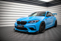 BMW M2 Competition F87 2016-2020 Street Pro Front Splitter V.1 + Flaps Black-Red + Gloss Flaps Maxton Design