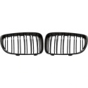 BMW 1-Series E87 07-11 Double Ribbed Glossy Black Sports Grille / Kidneys Performance-Look 