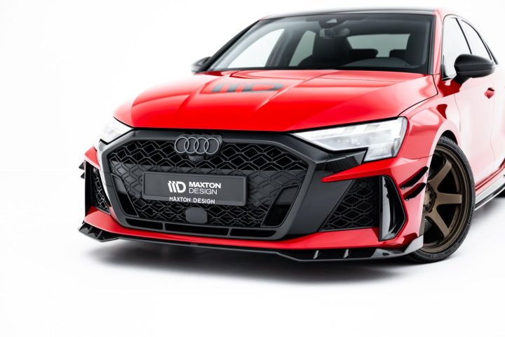 Prepreg Carbon Fiber Front Splitter Audi RS3 Sedan 8Y Facelift Maxton Design in the group Select car model / Audi / A3 - S3 - RS3 (8Y) 2020+ / Styling at DDESIGN Scandinavia AB (CF-AU-RS3-8YF-FD1-245-P)