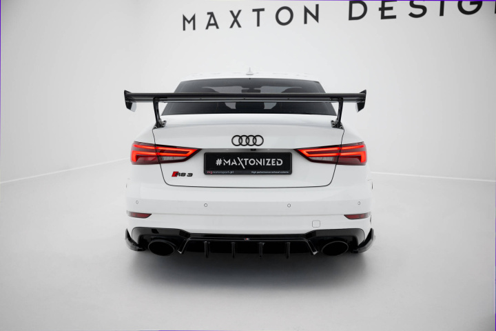 Audi A3 / A3 S-Line / S3 / RS3 Sedan 8V / 8V Facelift 2013-2016 Carbon Spoiler With External Brackets Uprights Maxton Design in the group Select car model / Audi / A3 - S3 - RS3 (8V) 2012-2019 / Styling at DDESIGN Scandinavia AB (CF-AU-S3-8VSWING5EXT245P)