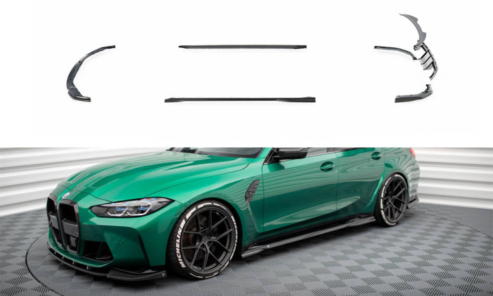 Set of Carbon Splitters BMW M3 Sedan G80 2021+ Maxton Design in the group Select car model / BMW / M3 3-series (G80-G81) 2021+ at DDESIGN Scandinavia AB (CF-BM-3-G80-M-SET)