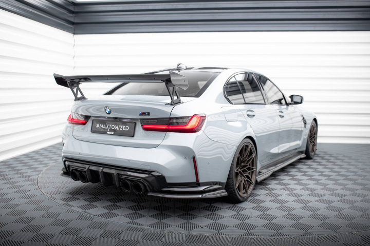 BMW 3-Serie Ink M-Sport G20 2018+ / M3 G80 2021+ Carbon Fiber Spoiler External Uprights Maxton Design in the group Select car model / BMW / 3-series-4-series (G20-G26) 19+ / Styling / Wings at DDESIGN Scandinavia AB (CF-BM-3-G80-M-WING5-245-P)