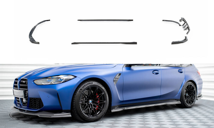 Set of Carbon Splitters BMW M3 G81 Touring 2022+ Maxton Design in the group Select car model / BMW / M3 3-series (G80-G81) 2021+ at DDESIGN Scandinavia AB (CF-BM-3-G81-M-SET)
