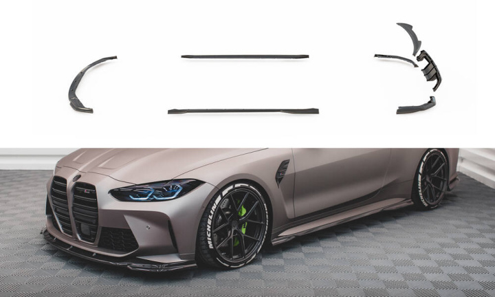 Set of Carbon Splitters BMW M4 G82 2021+ Maxton Design in the group Select car model / BMW / M4 4-series (G82) 2021+ at DDESIGN Scandinavia AB (CF-BM-4-G82-M-SET)