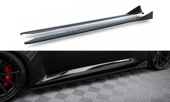 Carbon Fiber Side Skirts Bmw M2 G87 Maxton Design in the group Select car model / BMW / M2 2-Serie (G87) 2023+ at DDESIGN Scandinavia AB (CF-BM-M2-G87-SD1-245-P)