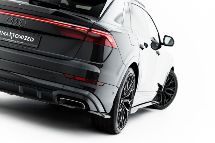 Prepreg Carbon Fiber Rear Side Splitters Audi Q8 S-Line Mk1 Facelift Maxton Design in the group Select car model / Audi / Q8 - SQ8 - RS Q8 2018+ at DDESIGN Scandinavia AB (CFAUQ81FSLINERSD1245P)