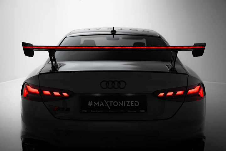 Audi A5 / A5 S-Line / S5 / RS5 Coupe F5 / F5 Facelift 2017-2019 Carbon Spoiler With External Brackets Uprights V.2 + LED Maxton Design in the group Select car model / Audi / A5 - S5 - RS5 (F5) 2016+ / Styling at DDESIGN Scandinavia AB (CFAUS52FCWING5EXT245PLED2)