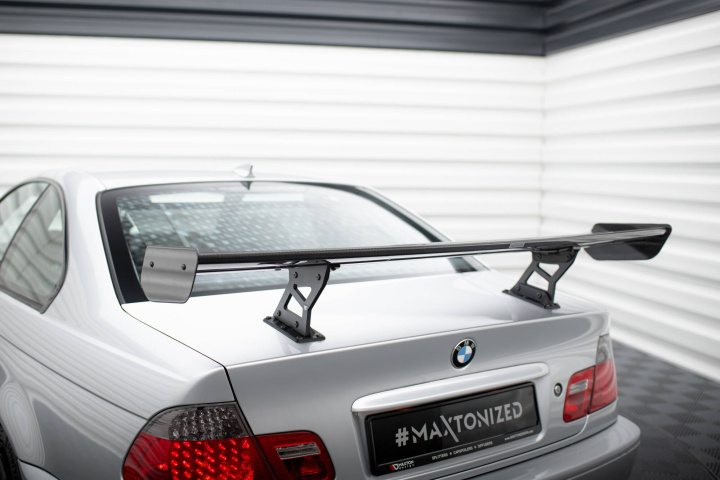 BMW 3-Serie Coupé E46 1998-2005 Carbon Fiber Spoiler Internal Uprights Maxton Design in the group Select car model / BMW / 3-series (E46) 1998-2005 / Styling / Wings at DDESIGN Scandinavia AB (CFBM346CWING5INT245P)