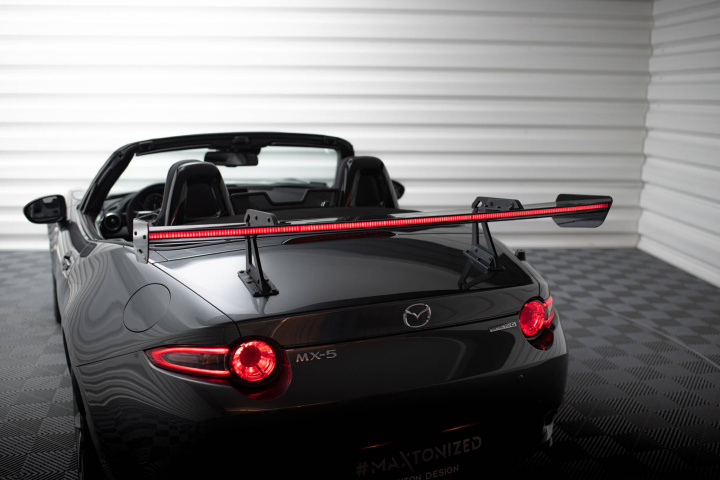 Mazda MX-5 ND (Mk4) 2014+ Carbon Spoiler With Upper Swan Mounting + LED Maxton Design in the group Select car model / Mazda / MX-5 (ND) 15+ / Styling at DDESIGN Scandinavia AB (CFMAMX54WING5UPP245PLED)