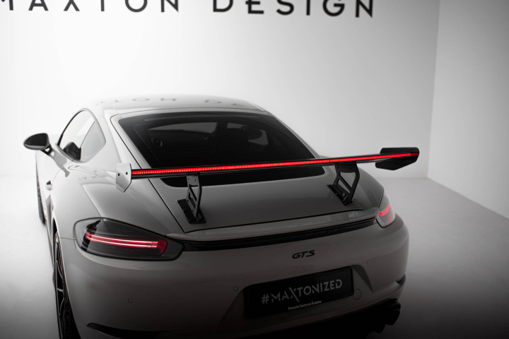 Porsche 718 Cayman 2016+ Carbon Spoiler With Internal Brackets Uprights V.2 + LED Maxton Design in the group Select car model / Porsche / 718 Cayman & Boxster 16+ at DDESIGN Scandinavia AB (CFPOCA718GTSWING5INT2ED2)