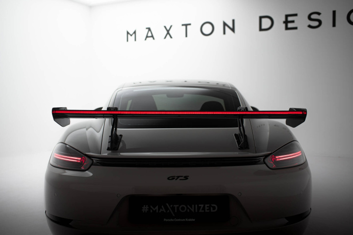 Porsche 718 Cayman 2016+ Carbon Spoiler With Upper Swan Mounting V.2 + LED Maxton Design in the group Select car model / Porsche / 718 Cayman & Boxster 16+ at DDESIGN Scandinavia AB (CFPOCA718GTSWING5UPPED2)