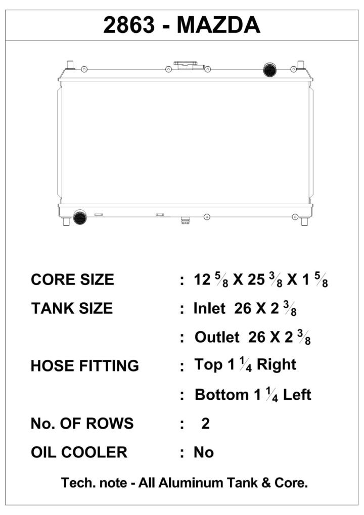 98-05 Mazda Miata Radiator CSF in the group Select car model / Mazda / MX-5 (NB) 98-05 / Tuning / Radiator & Hoses at DDESIGN Scandinavia AB (CSF2863)