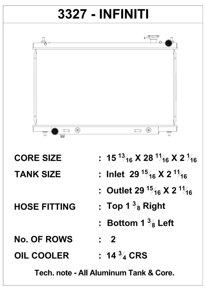 03-07 Infiniti G35 Radiator CSF in the group Select car model / Infiniti / G35 / Tuning at DDESIGN Scandinavia AB (CSF3327)