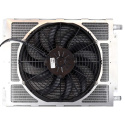 AC Condenser Radiator 468 x 350mm & Skeleton Fan Shroud Kit (Push) T7 Design