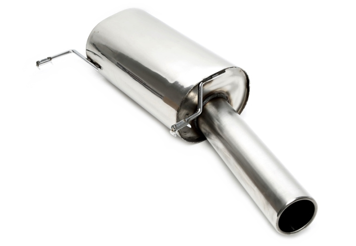 VW Golf I Cabriolet, Scirocco II Golf I Cabriolet, Typ 155, / Scirocco II, Typ 53B 1984-1993 TA Technix rear silencer 1x90mm round stainless steel in the group Select car model / VW / Scirocco 74-92 / Tuning at DDESIGN Scandinavia AB (EVOG1A-ESD90)