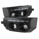 Toyota FJ Cruiser 07-14 Fog Lights With LED Daytime Running Lights W/Switch - Black Spyder Auto
