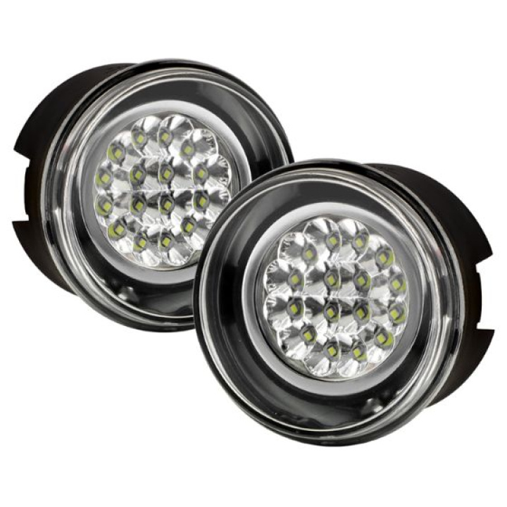 Jeep Grand Cherokee 05-09 / Commander 06-08 / Chrysler 300C / Dodge Dakota 05-09 Durango 07-09 LED Fog Lights w/Switch - Clear Spyder Auto in the group Select car model / Jeep / Grand Cherokee WH-WK 2005-2010 / Styling at DDESIGN Scandinavia AB (FL-LED-JGC05-C)