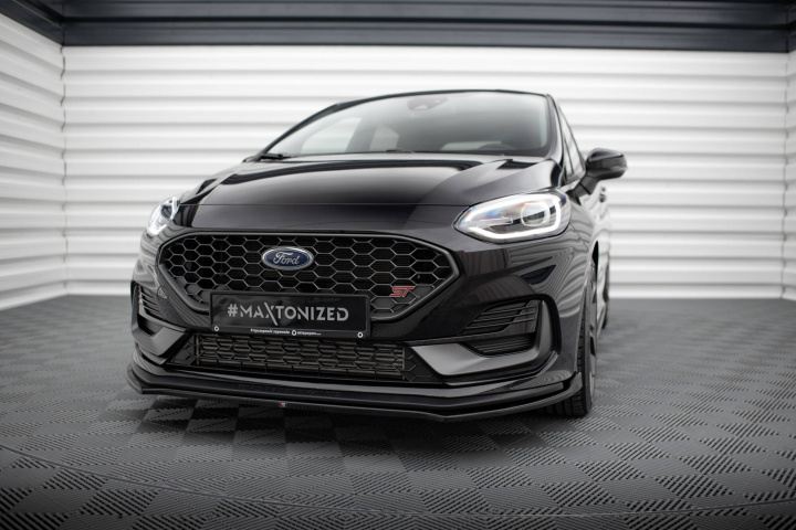 Ford Fiesta MK8 ST / ST-Line Facelift 2021+ Front Splitter V.1 Maxton Design in the group Select car model / Ford / Fiesta MK8 17+ / Styling at DDESIGN Scandinavia AB (FO-FI-8F-ST-FD1G)