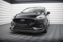 Ford Fiesta ST Mk8 Facelift 2021-2024 Street Pro Front Splitter + Flaps Black-Red + Gloss Flaps Maxton Design