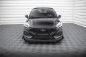 Ford Fiesta ST Mk8 Facelift 2021-2024 Street Pro Front Splitter + Flaps Black-Red + Gloss Flaps Maxton Design