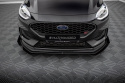 Ford Fiesta ST Mk8 Facelift 2021-2024 Street Pro Front Splitter + Flaps Black-Red + Gloss Flaps Maxton Design