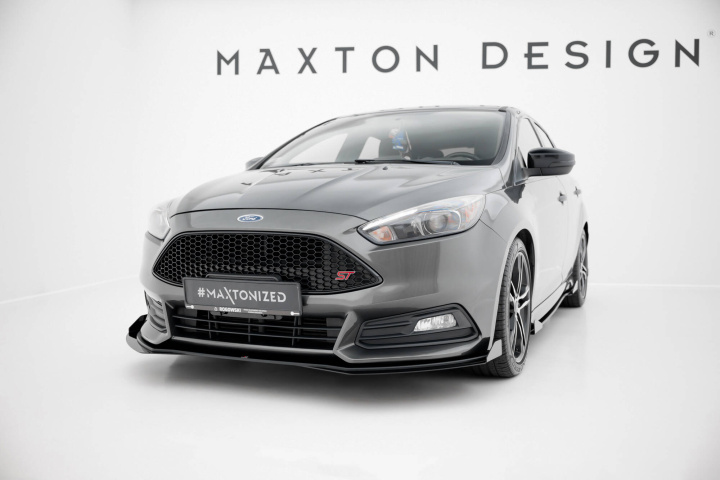 Ford Focus ST Mk3 Facelift 2015-2018 Street Pro Front Splitter + Flaps Maxton Design in the group Select car model / Ford / Focus ST MK3 11-19 / Styling at DDESIGN Scandinavia AB (FOFO3FSTCNC-FD4BFSF1G)