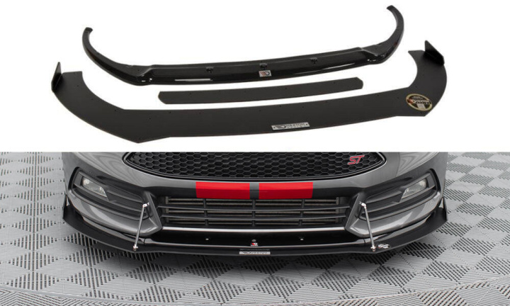 Hybrid Front Splitter V.2 Ford Focus ST Mk3 FL Maxton Design in the group Select car model / Ford / Focus ST MK3 11-19 / Styling / Front at DDESIGN Scandinavia AB (FOFO3FSTCNCFD2CUPRAA)