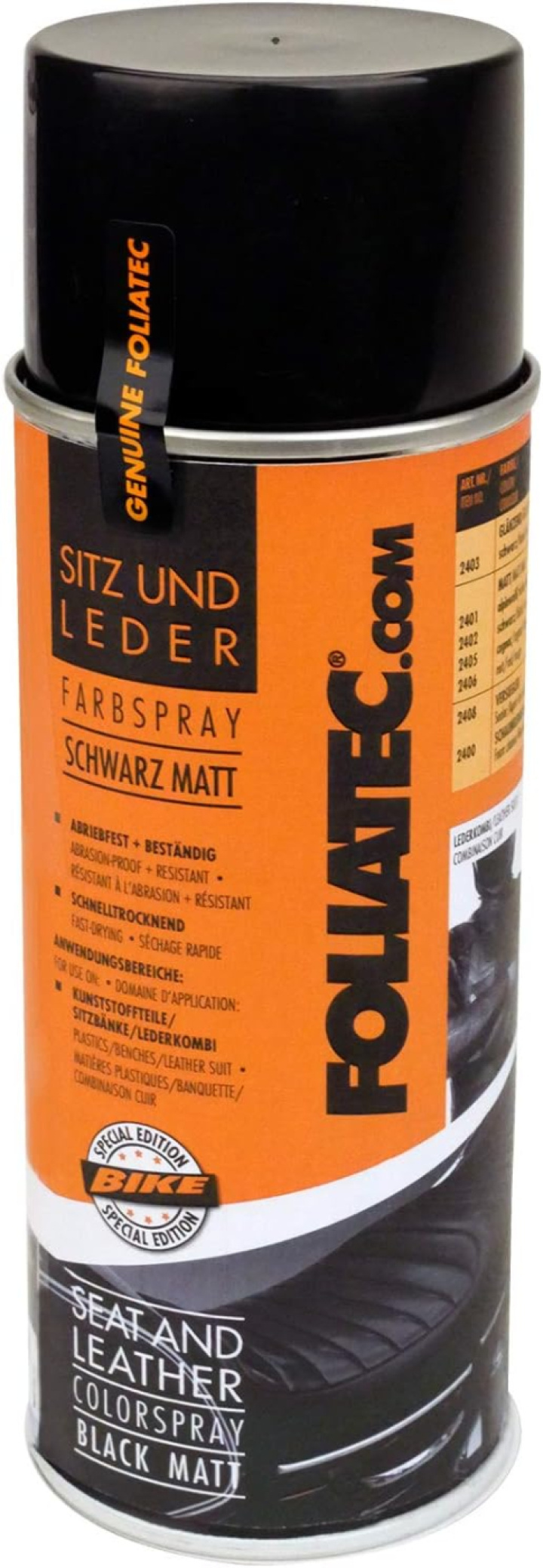Seat and Leather Color Spray , Matte Black, 400 ml Foliatec in the group Select car model at DDESIGN Scandinavia AB (FT2402)